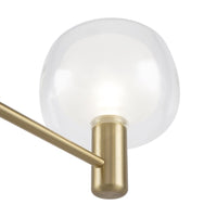 Lampadario Contemporaneo Vision Alluminio Oro 6 Luci Diffusori In Vetro Trasp