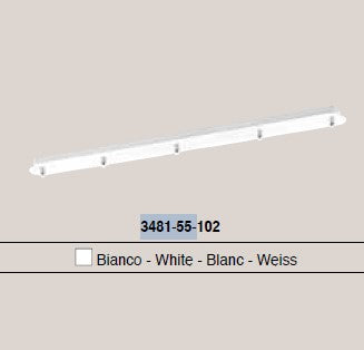 MONTATURA BIANCA RETTANG.5 FORI L.1100MM 3481-55-102