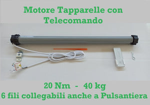 Kit motori tapparelle con telecomando 60 kg 30 Nm Rullo da 60 cm a 95 cm Completo con Molle di Sicurezza 