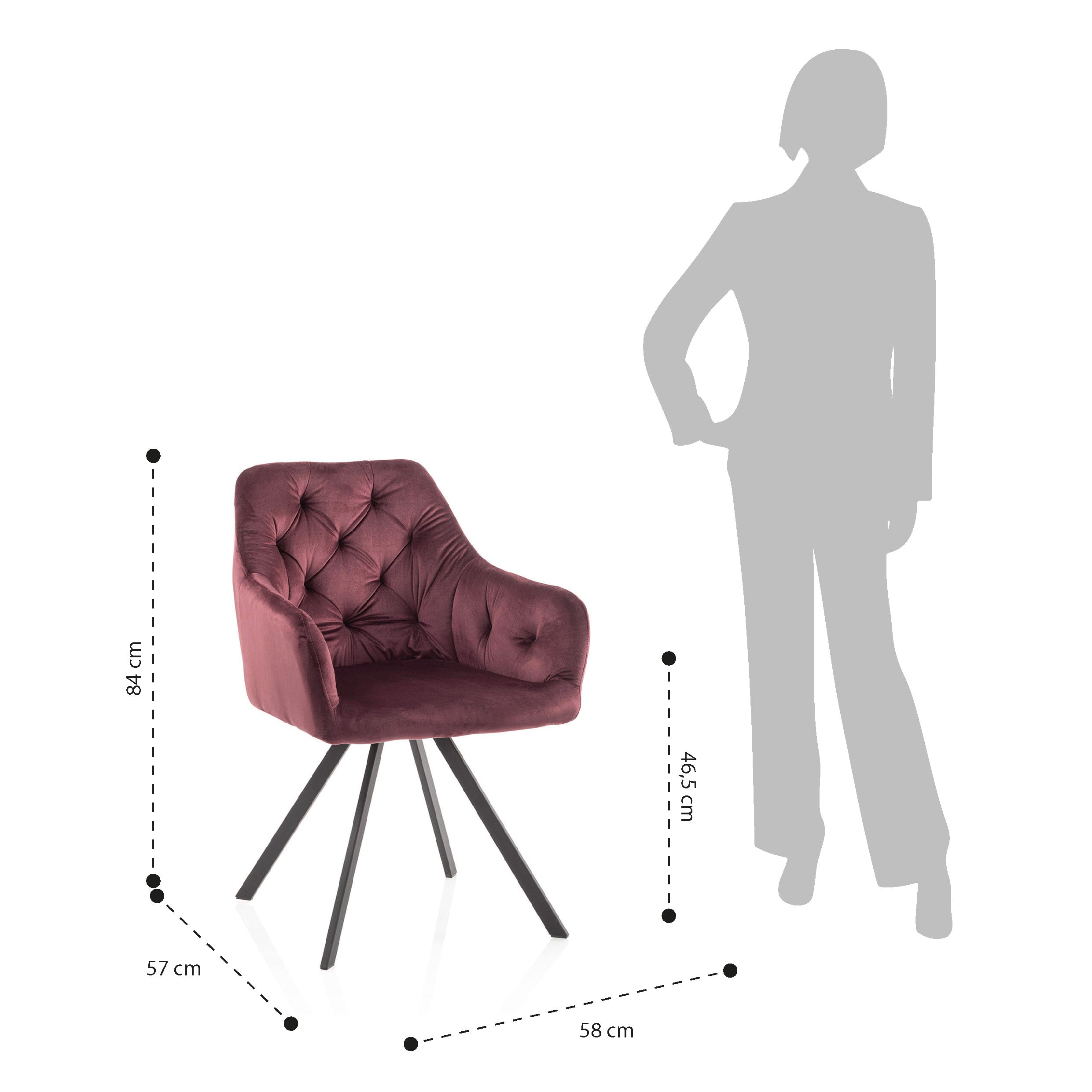 Set 2 Poltroncine ALEXA merlot