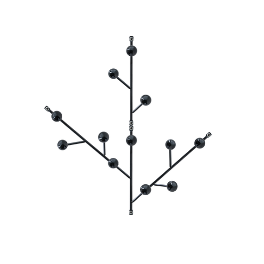 Set 4 rami appendiabiti NEURO in metallo nero