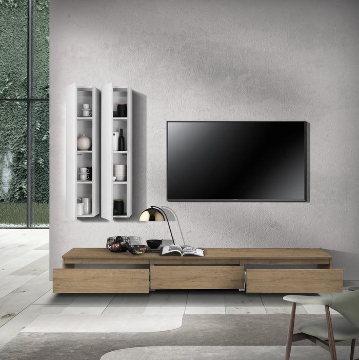 Composizione Living VIVIANA rovere miele/bianco