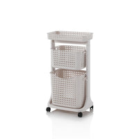 Carrello lavanderia 2 cesti LINO beige