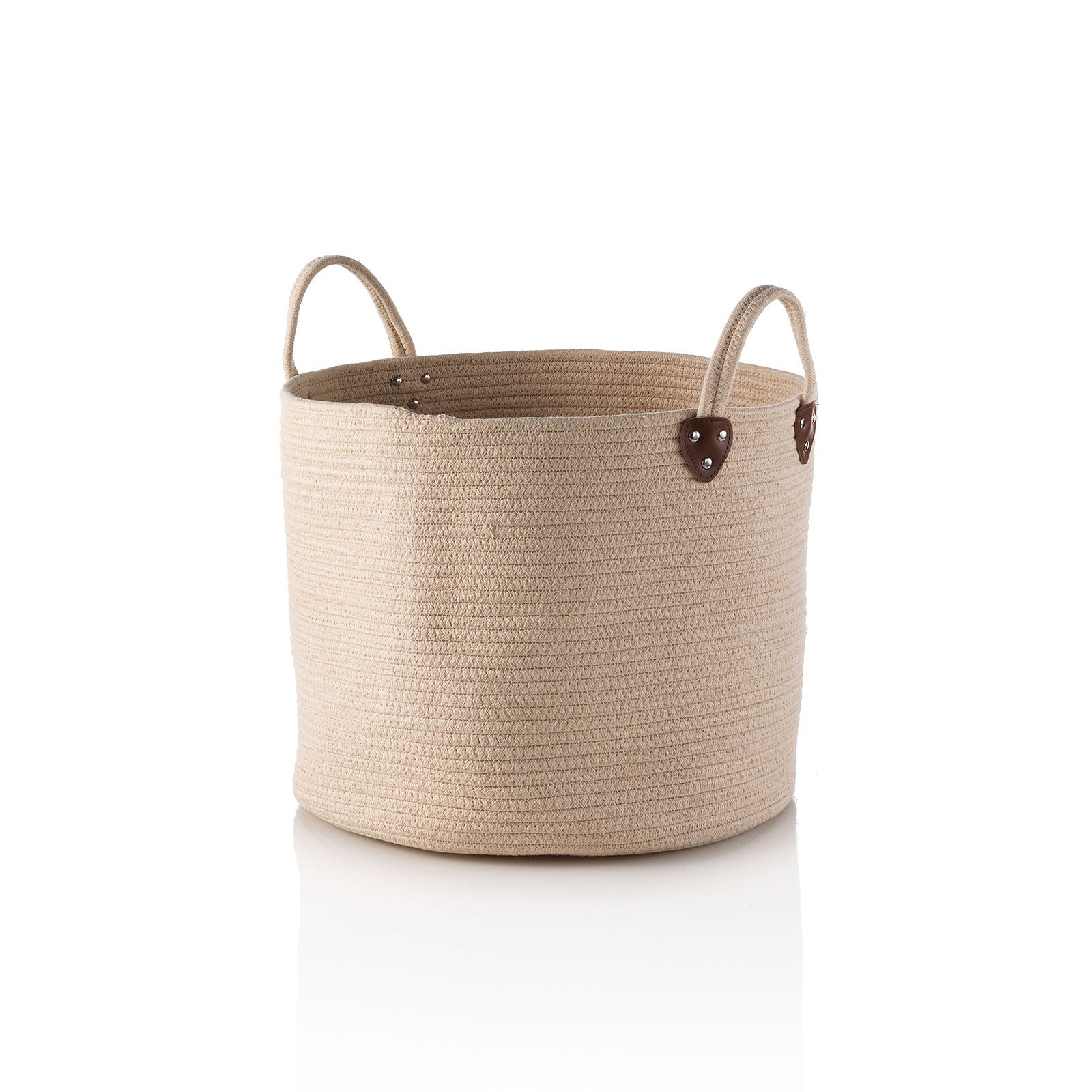 Cesto in cotone con manici TAMMY beige in Cotone