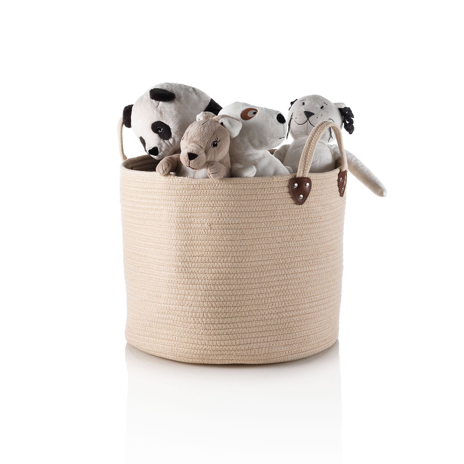 Cesto in cotone con manici TAMMY beige in Cotone