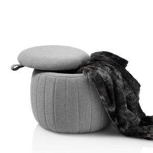 Pouf con contenitore HIDDEN grigio in tessuto