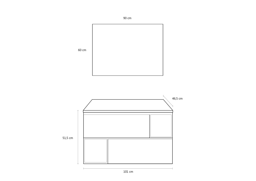 Composizione 4 pezzi ANTARES rovere miele