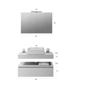 Composizione 5 pezzi ASTRA noce/bianco