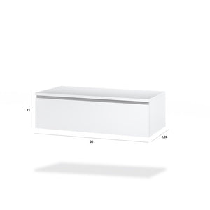 Base con top 1 cassetto ASTRA L.90 P.45 H.27 cm colore bianco pietra