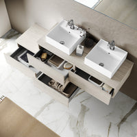 Mobile bagno composizione doppio lavabo 8 pezzi ASTRA colore sherwood 