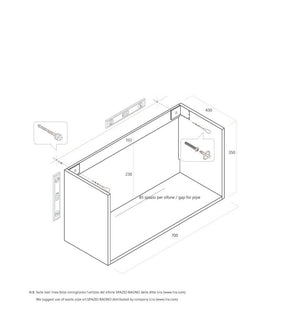 Mobile bagno composizione 6 pezzi L.140 P.46,5 H.190 cm AURORA colore bianco