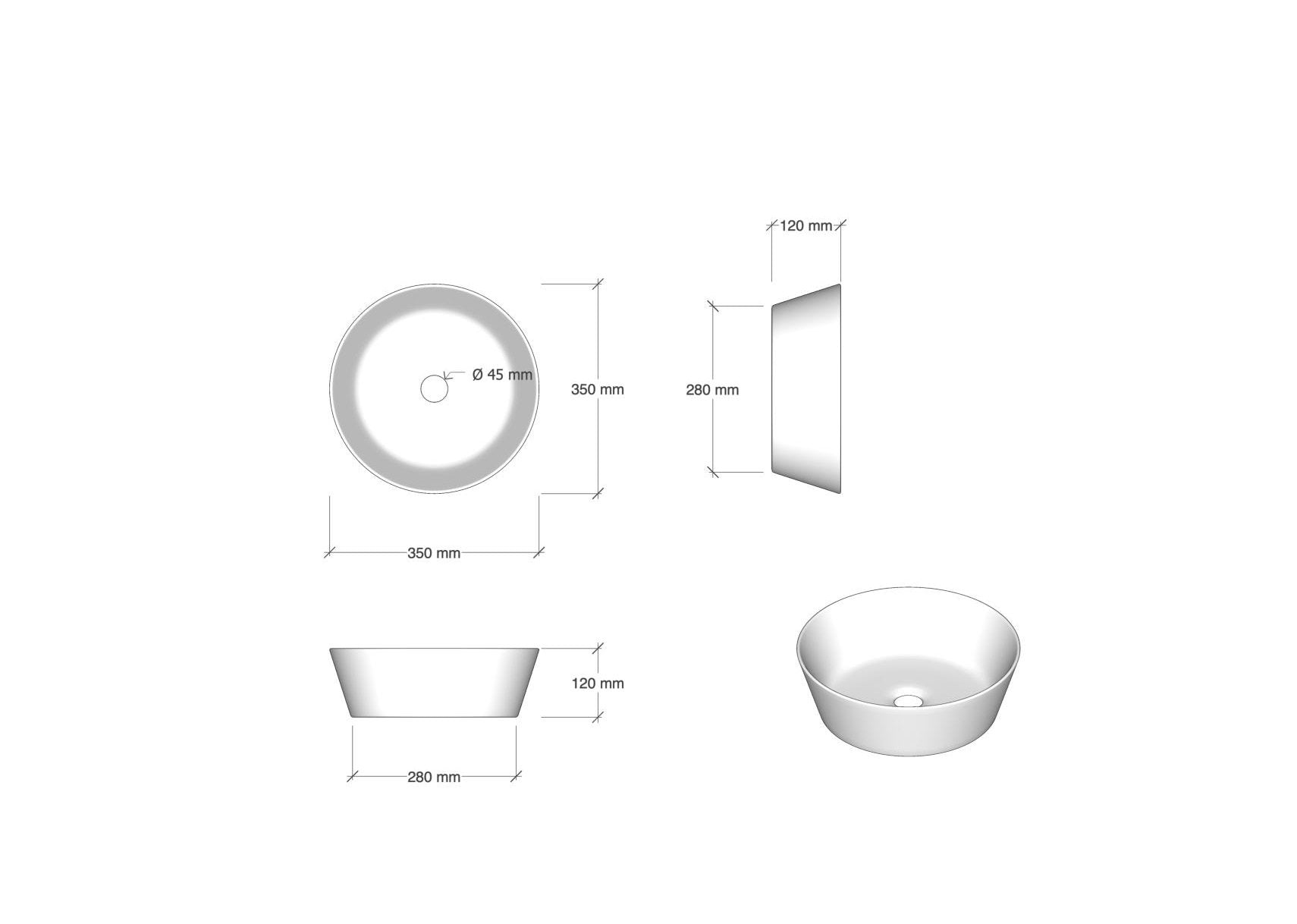 Composizione doppio lavabo 6 pezzi AURORA cemento