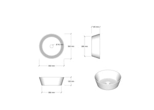 Composizione doppio lavabo 6 pezzi AURORA cemento