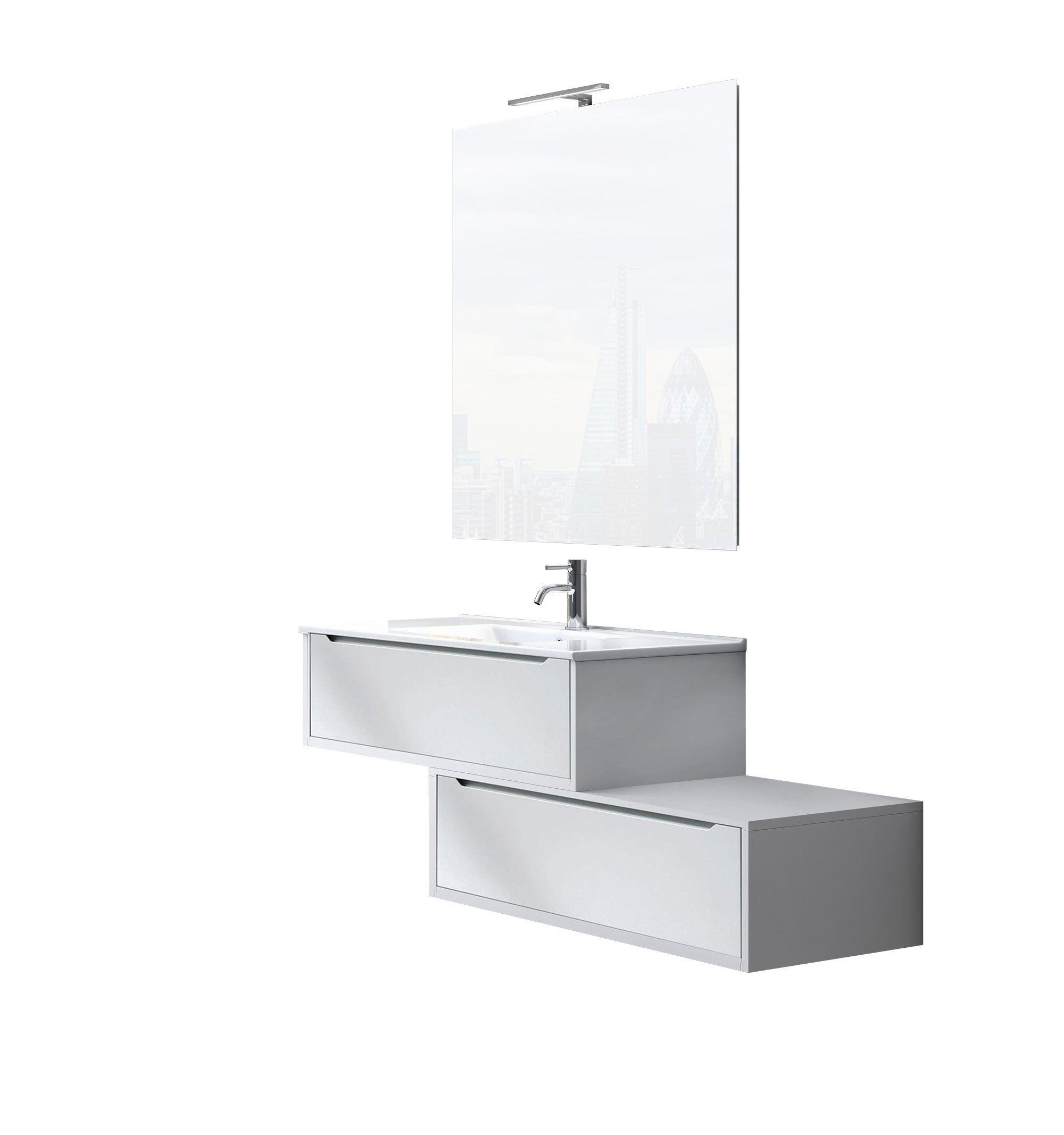 Mobile bagno composizione 5 pezzi GIOVE colore bianco