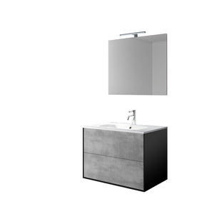 Mobile bagno composizione 4 pezzi L.71 P.46,5 H.190 cm IGEA colore cemento