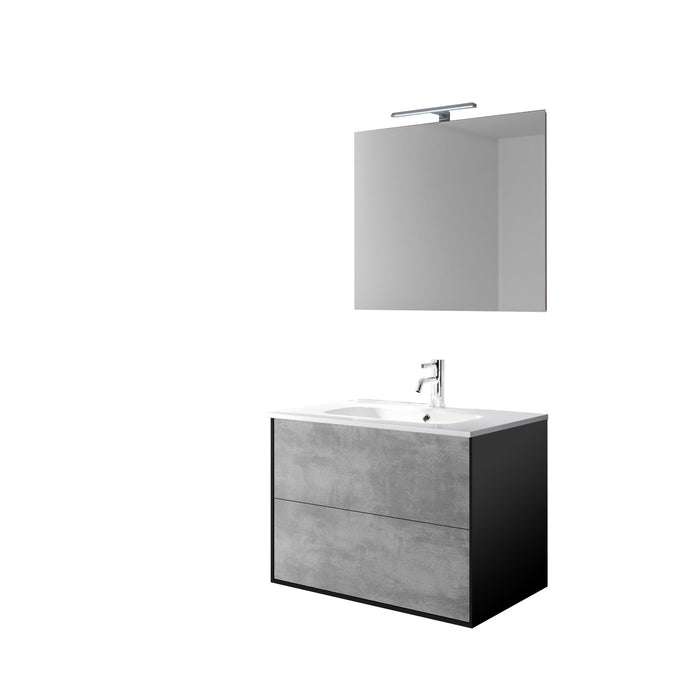 Mobile bagno composizione 4 pezzi L.71 P.46,5 H.190 cm IGEA colore cemento