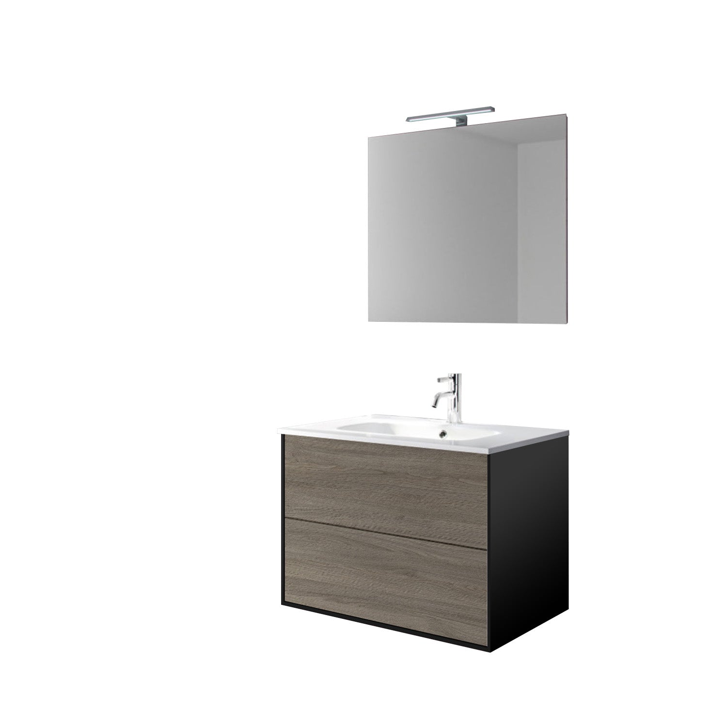 Mobile bagno composizione 4 pezzi L.71 P.46,5 H.190 cm IGEA colore rovere cenere