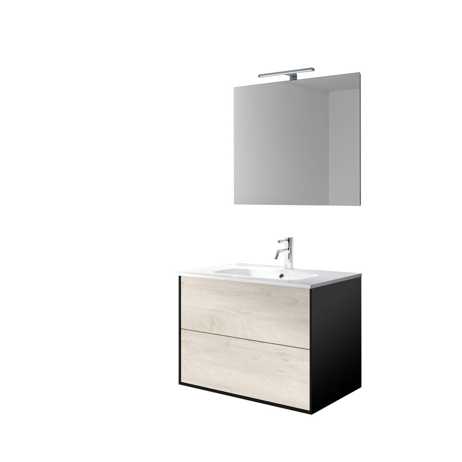 Mobile bagno composizione 4 pezzi L.81 P.46,5 H.190 cm IGEA colore rovere alaska