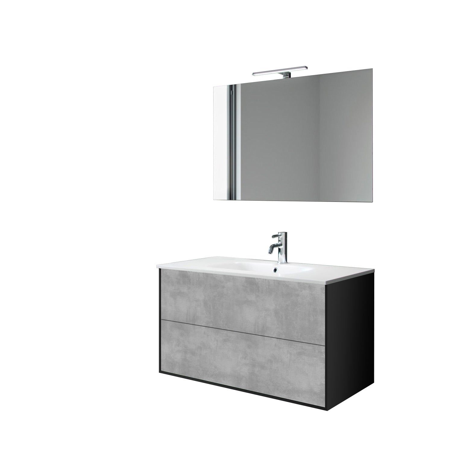 Mobile bagno composizione 4 pezzi L.91 P.46,5 H.190 cm IGEA colore cemento