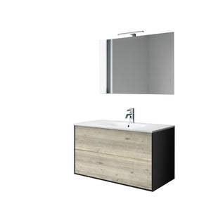 Mobile bagno composizione 4 pezzi L.91 P.46,5 H.190 cm IGEA colore pino artico