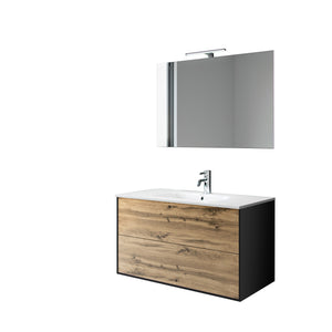 Mobile bagno composizione 4 pezzi L.91 P.46,5 H.190 cm IGEA colore rovere miele