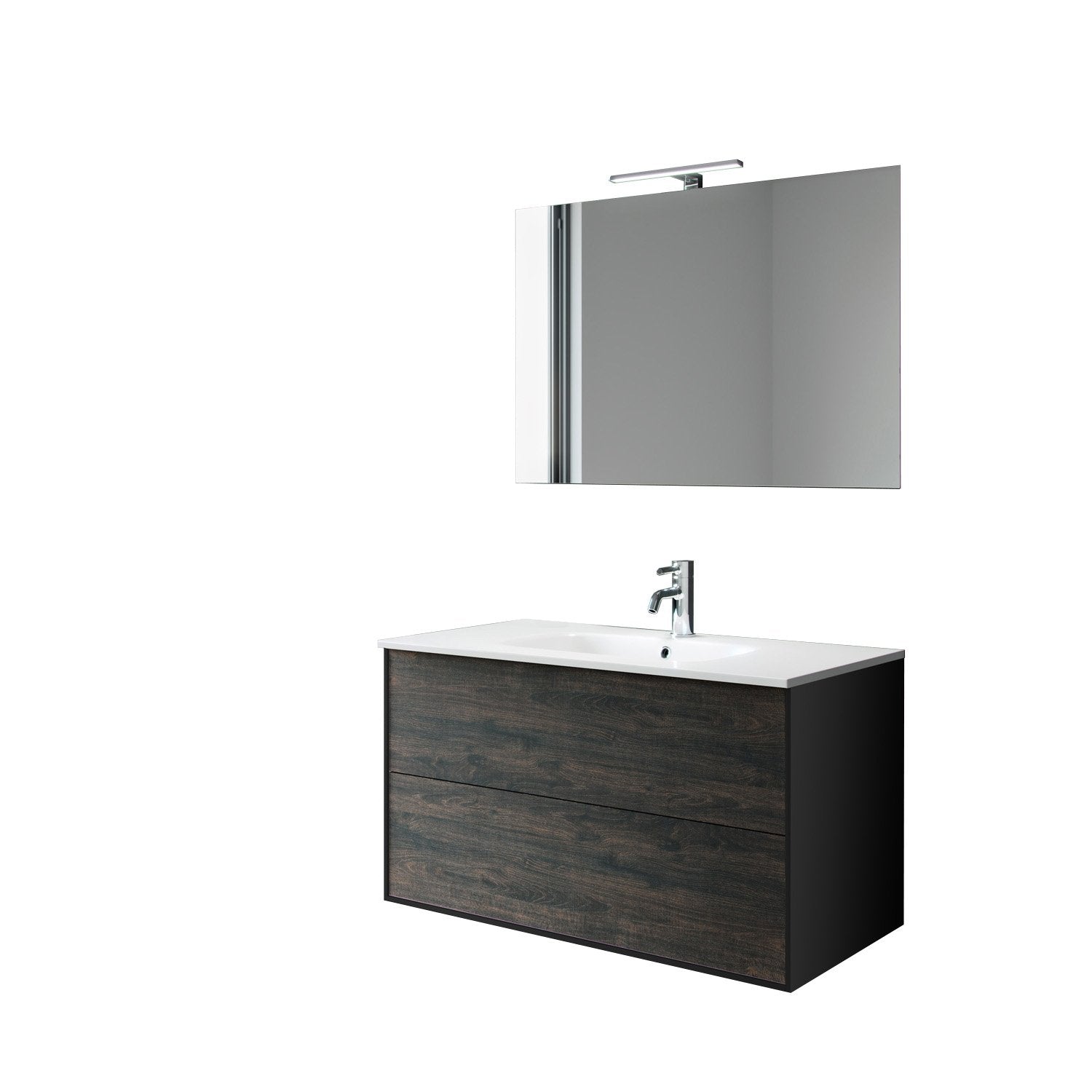 Mobile bagno composizione 4 pezzi L.91 P.46,5 H.190 cm IGEA colore testa di moro