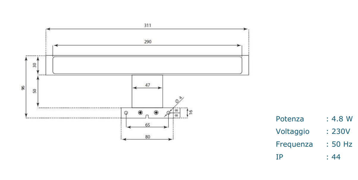 Mobile bagno composizione 4 pezzi L101 P.46,5 H.190 cm IGEA colore pino artico