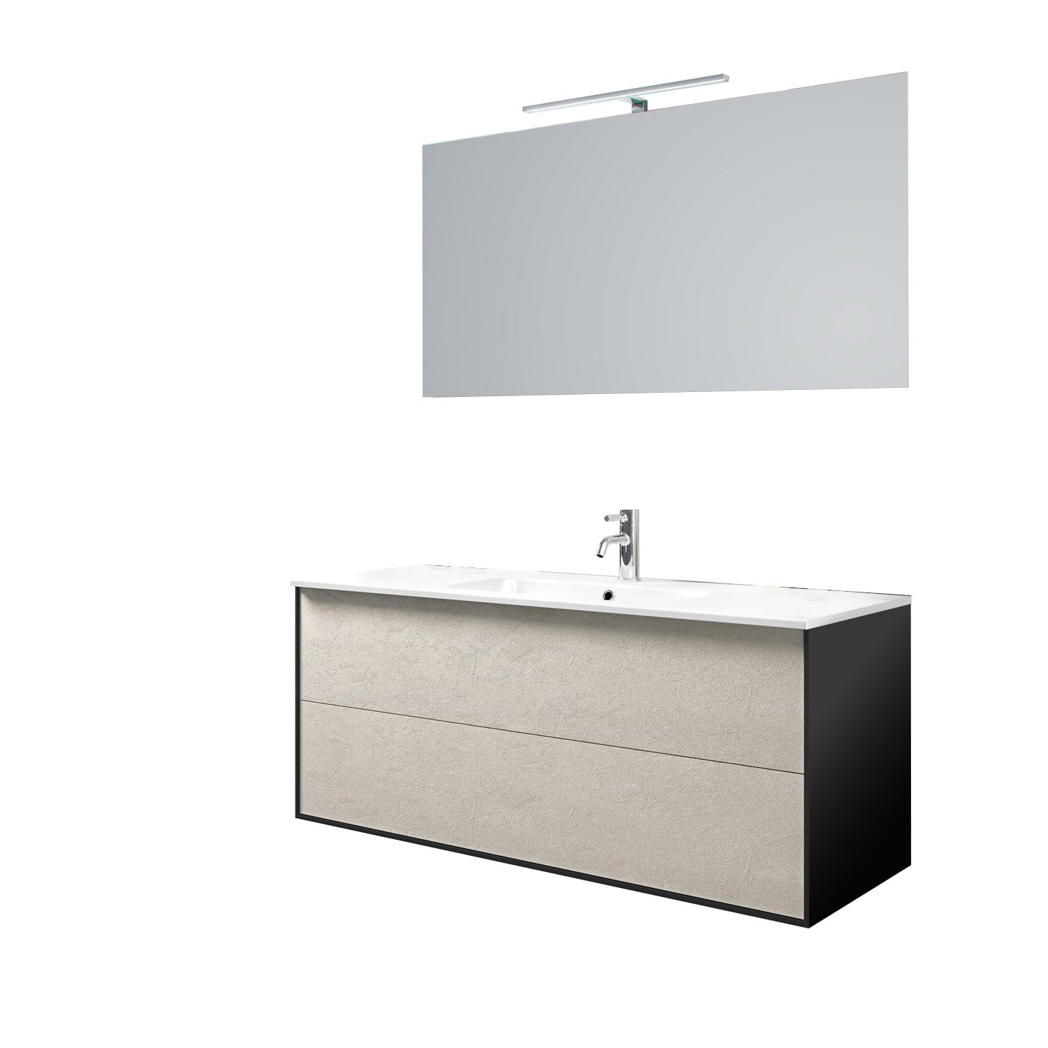 Mobile bagno composizione 4 pezzi L.121 P.46,5 H.190 cm IGEA colore avana