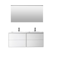 Mobile bagno composizione doppia vasca 4 pezzi IGEA colore bianco