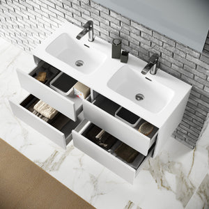 Mobile bagno composizione doppia vasca 4 pezzi IGEA colore bianco