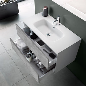 Mobile bagno composizione 3 pezzi IGEA colore cemento