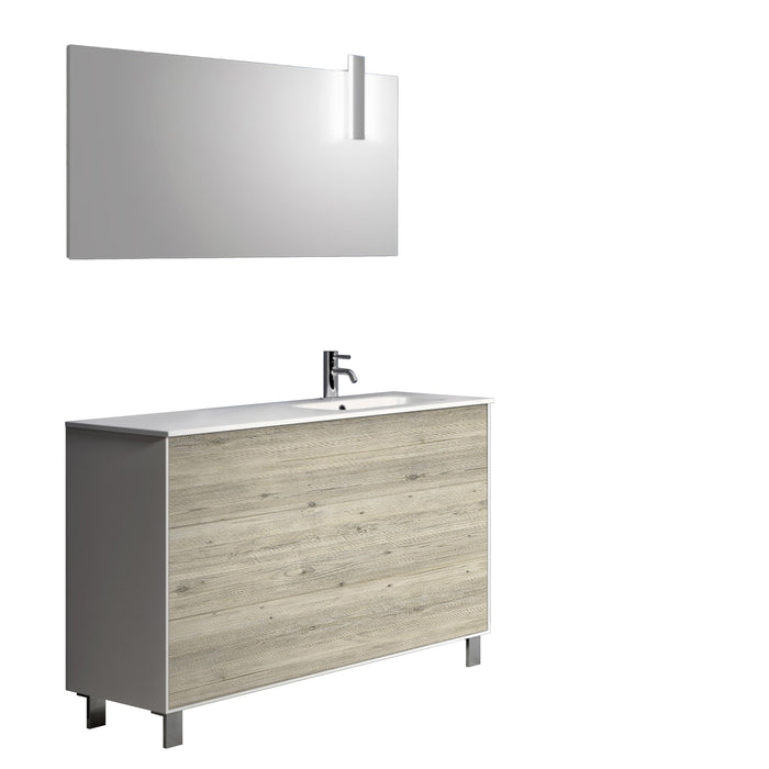 Mobile bagno composizione vasca DX 4 pezzi L.121 P.46,5 H.190 cm IGEA colore pino artico