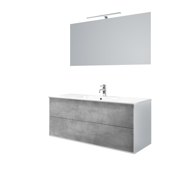 Mobile bagno composizione 4 pezzi L.121 P.46,5 H.190 cm IGEA colore cemento