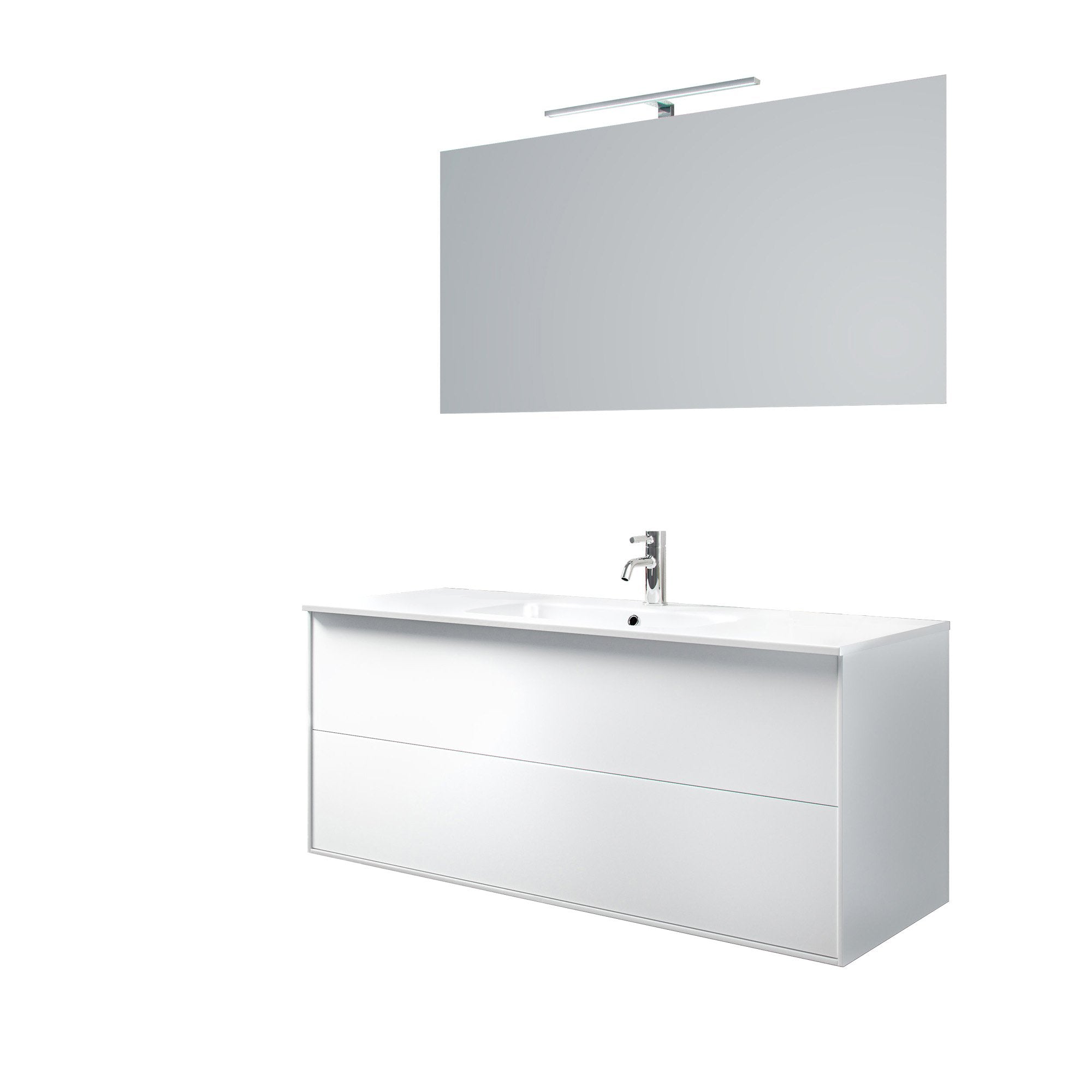 Mobile bagno composizione 4 pezzi L.121 P.46,5 H.190 cm IGEA colore bianco opaco