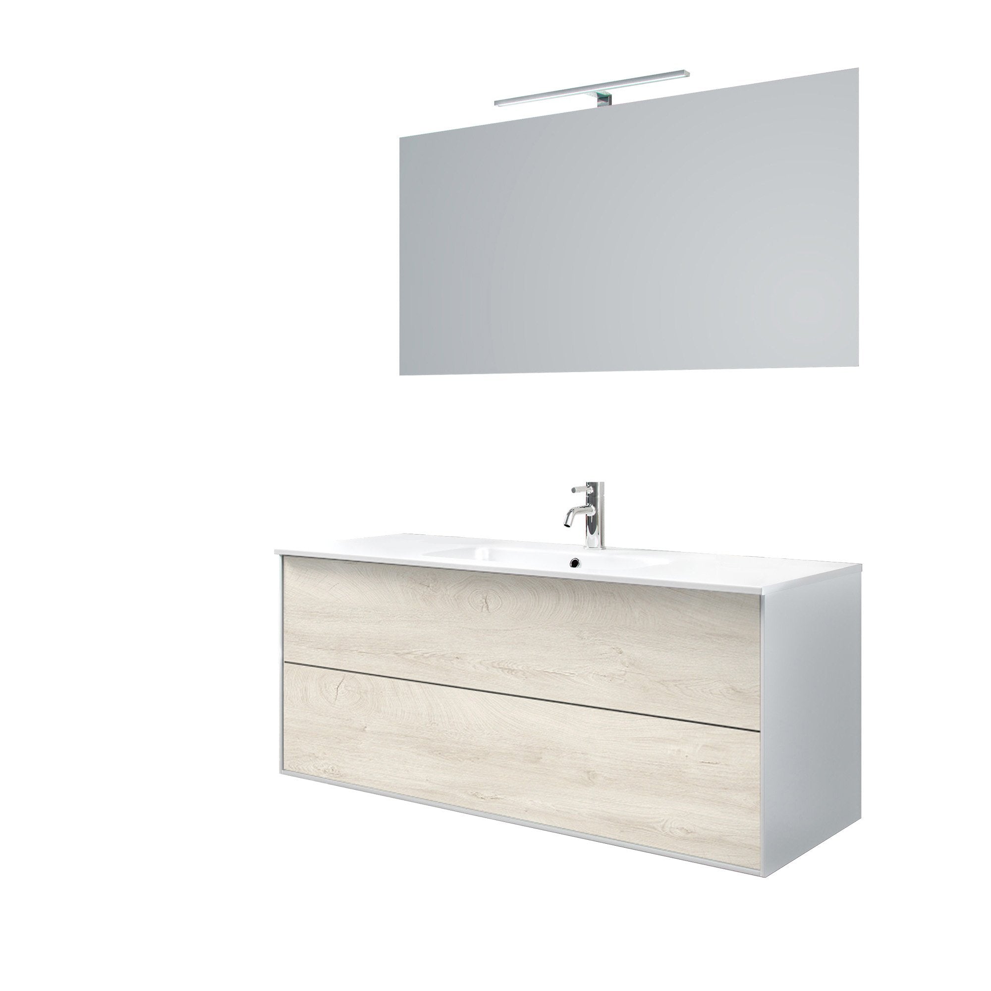 Mobile bagno composizione 4 pezzi L.121 P.46,5 H.190 cm IGEA colore rovere alaska