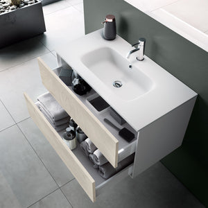 Mobile bagno composizione 4 pezzi L.121 P.46,5 H.190 cm IGEA colore rovere alaska