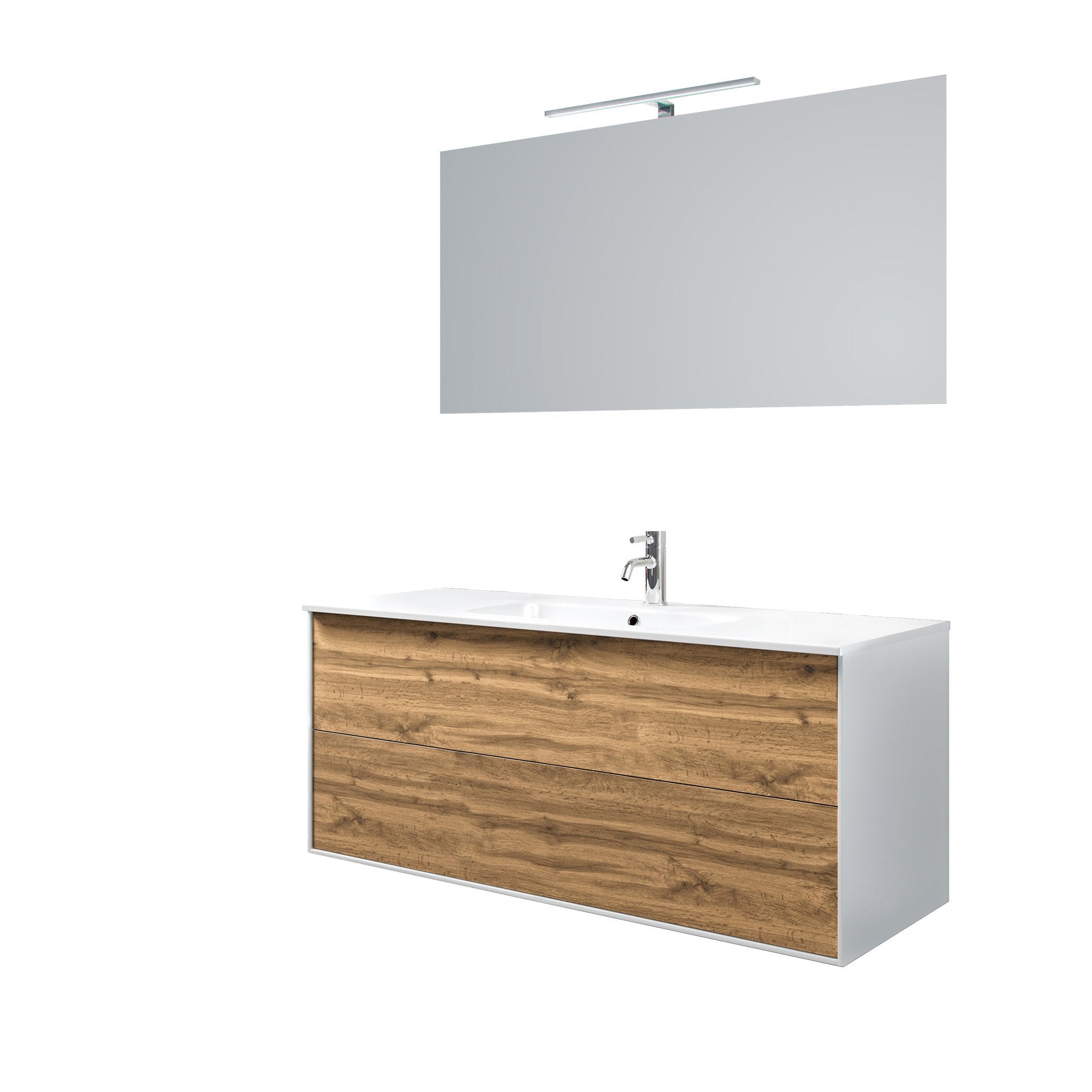 Mobile bagno composizione 4 pezzi L.121 P.46,5 H.190 cm IGEA colore rovere miele