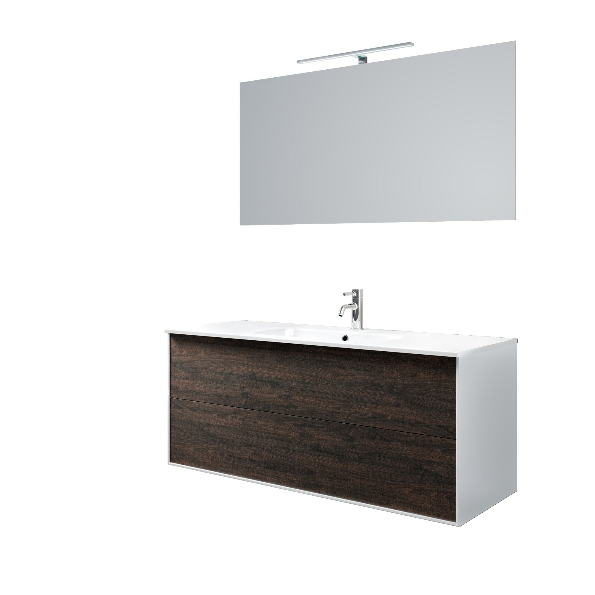 Mobile bagno composizione 4 pezzi L.121 P.46,5 H.190 cm IGEA colore testa di moro