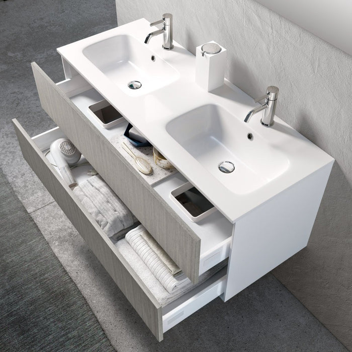 Mobile bagno composizione doppia vasca 5 pezzi IGEA colore rovere alaska