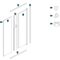 Box doccia corner due ante cristallo serigrafato temperato *** misure 76.5-79.5x116.5-119.5xh185 cm serigrafato sx, c...