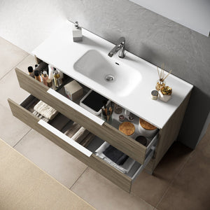 Mobile bagno composizione 4 pezzi L.91 P.46,5 H.190 cm LARISSA colore rovere cenere 