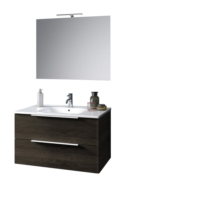 Mobile bagno composizione 4 pezzi L.91 P.46,5 H.190 cm LARISSA colore testa di moro