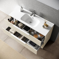 Mobile bagno composizione 4 pezzi L.101 P.46,5 H.190 cmLARISSA colore rovere alaska 