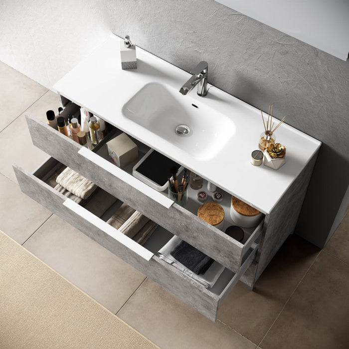 Mobile bagno composizione 4 pezzi L.61 P.46,5 H.190 cm LARISSA colore cemento