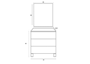 Mobile bagno composizione 4 pezzi L.61 P.46,5 H.190 cm LARISSA colore rovere alaska