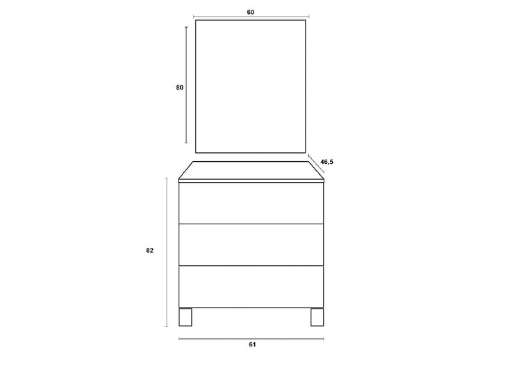 Mobile bagno composizione 4 pezzi L.61 P.46,5 H.190 cm LARISSA colore rovere alaska