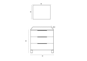 Mobile bagno composizione 4 pezzi L.81 P.46,5 H.190 cm LARISSA colore cemento