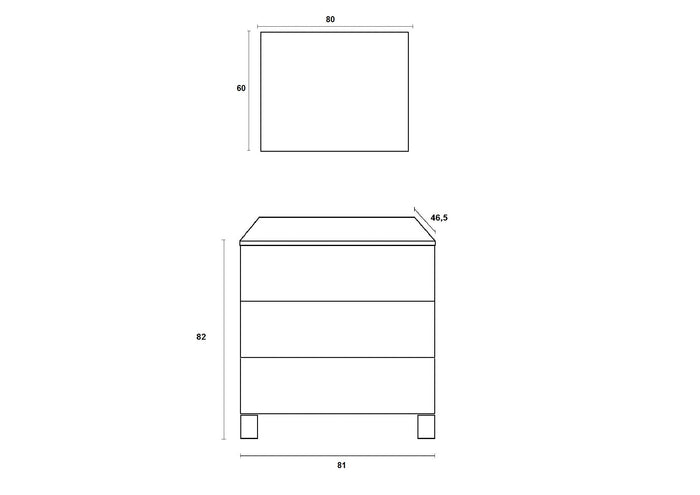 Mobile bagno composizione 4 pezzi L.81 P.46,5 H.190 cm LARISSA colore pino artico