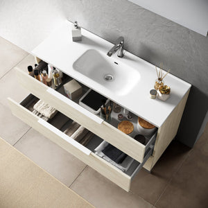 Mobile bagno composizione 4 pezzi L.81 P.46,5 H.190 cm LARISSA colore rovere alaska