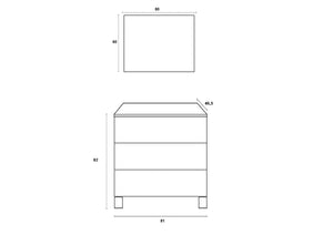 Mobile bagno composizione 4 pezzi L.81 P.46,5 H.190 cm LARISSA colore rovere alaska